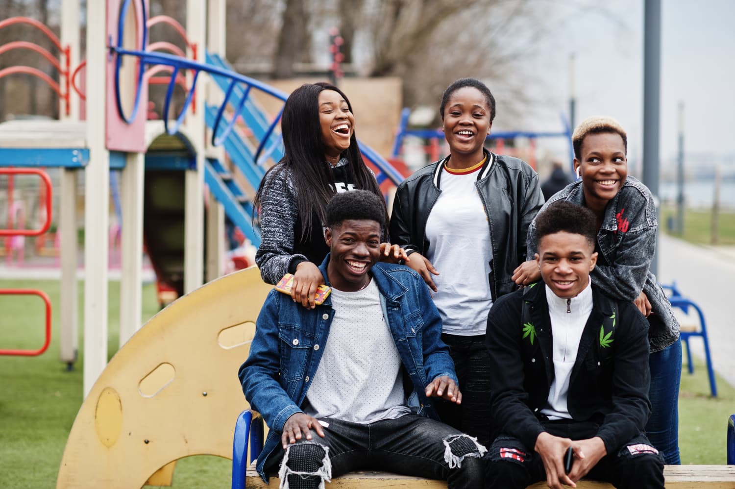 Young people from the Mental Calm community smiling together